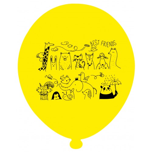 12'' Animal Baskılı Balon