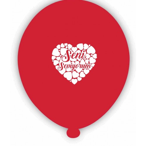 12" Seni Seviyorum Baskılı Balon