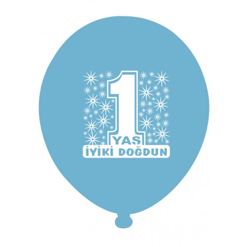 12'' 1 Yaş Baskılı Balon Erkek