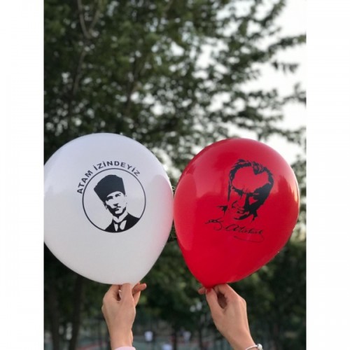 12" Atam İzindeyiz Hazır Baskılı Balon