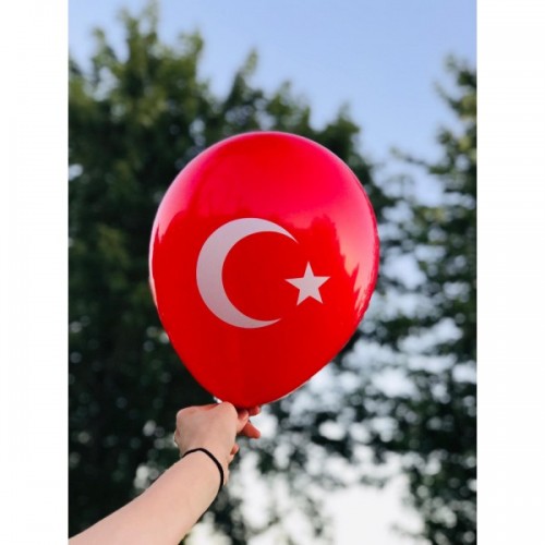 12'' Ay Yıldız Baskılı Balon
