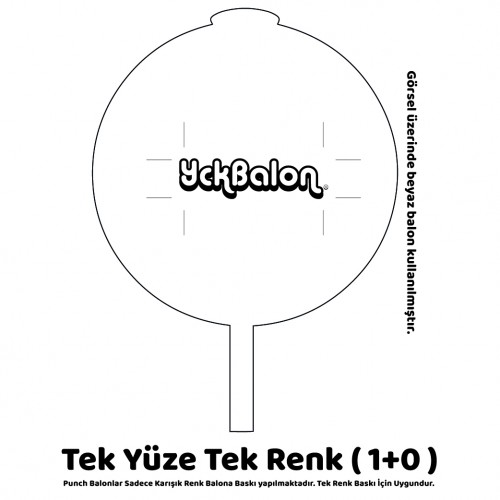 Tek Yüze Tek Renk Punch Baskılı Balon